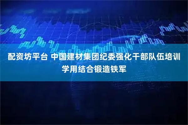 配资坊平台 中国建材集团纪委强化干部队伍培训学用结合锻造铁军