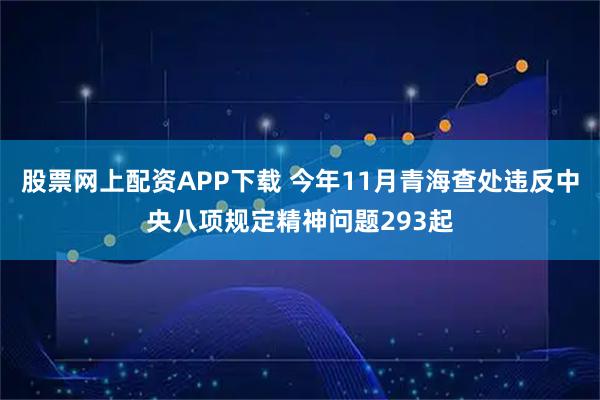 股票网上配资APP下载 今年11月青海查处违反中央八项规定精神问题293起